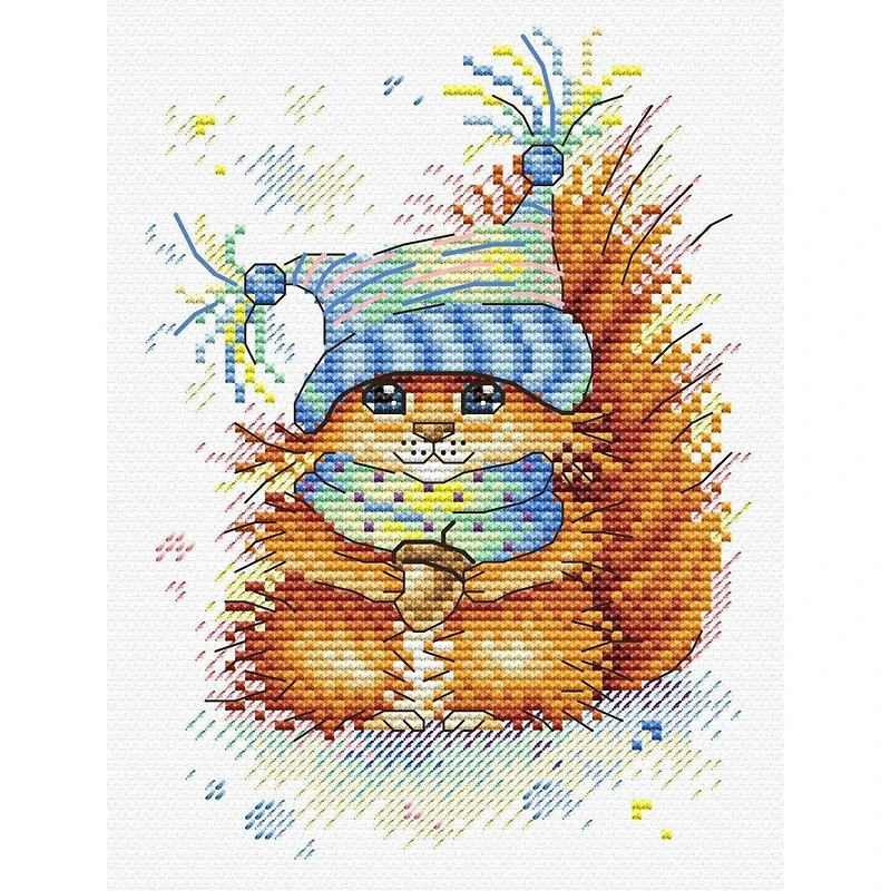 Mp Studia Winter Squirrel Cross Stitch Kit