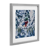 Stupell Industries Christmas Blue Jay Perched Framed Print Under Glass Wall Art