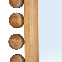 Hello Honey® 45" Natural Boho-Southwestern Beaded Rectangular Firwood Wall Mirror