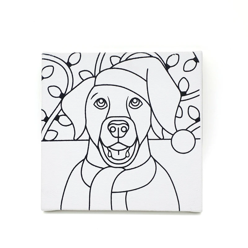 5" x 5" Christmas Puppy Canvas Painting Kit by Artist's Loft™
