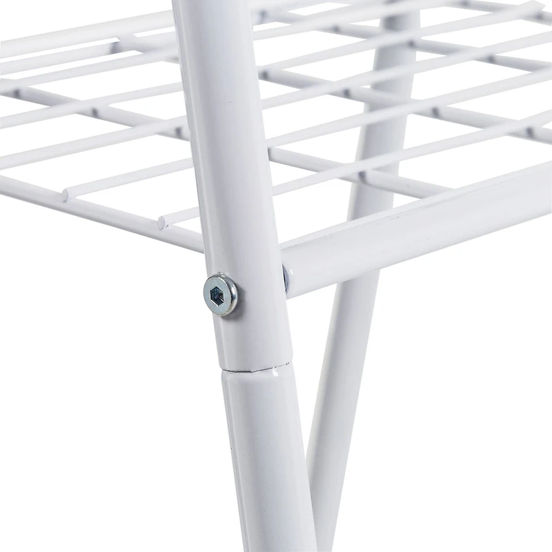 Honey Can Do White Clothing Rack with Shelves and Hanging Bar