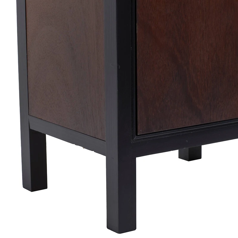 26" Dark Brown Wood Contemporary Cabinet
