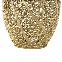 14.5" Gold Aluminum Abstract Metallic Coral Inspired Vase