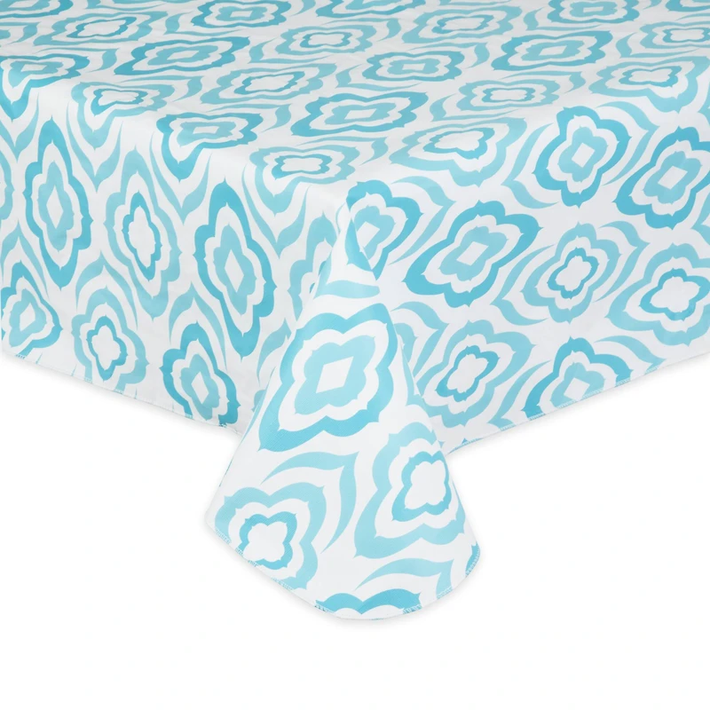 Blue Ikat Vinyl Tablecloth 60" x 102"