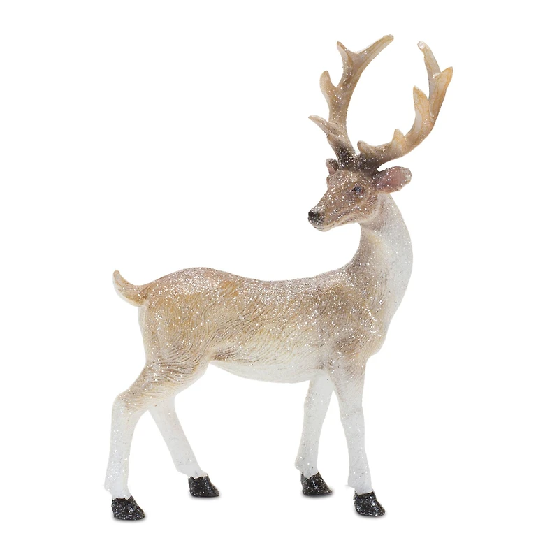 Mini Glittered Holiday Deer Figurines Set