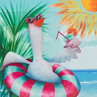 18" Beach Duck Life Is Good Garden Flag