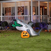 9ft. Airblown® Inflatable Animated Halloween Shark Snack Scene