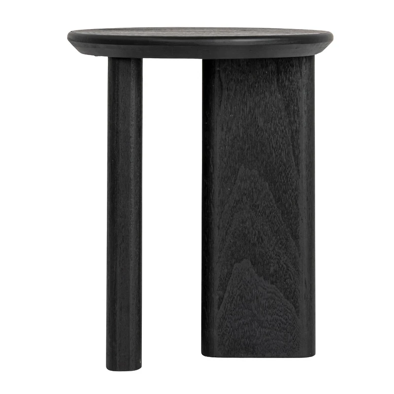 Hello Honey® Black Asymmetrical Fir Wood Round End Table