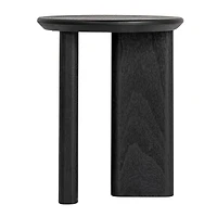 Hello Honey® Black Asymmetrical Fir Wood Round End Table