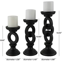 Black Chain Link Candle Holder Set