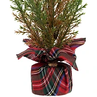 10" Unlit Cedar Artificial Christmas Tree Set