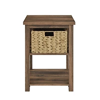 Walker Edison 18" Reclaimed Barnwood Mission Storage Side Table