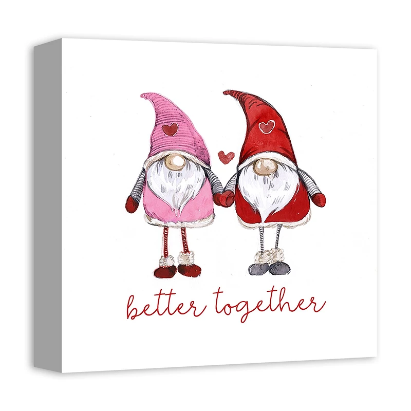 Love Gnomes Better Together 12" x 12" Canvas Wall Art