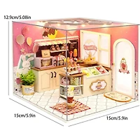 Wizardi Miniature Roombox Ice Cream Shop Dollhouse Kit