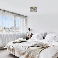 Lalia Home 12" Antique Brass Glam 2-Light Round Flush Mount