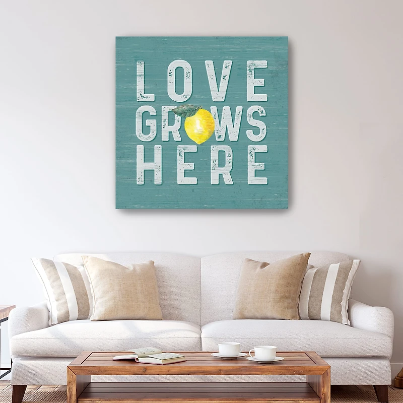 Happy Thoughts VI On Teal Canvas Giclee