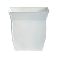 8" White Fluted Metal Square Planter