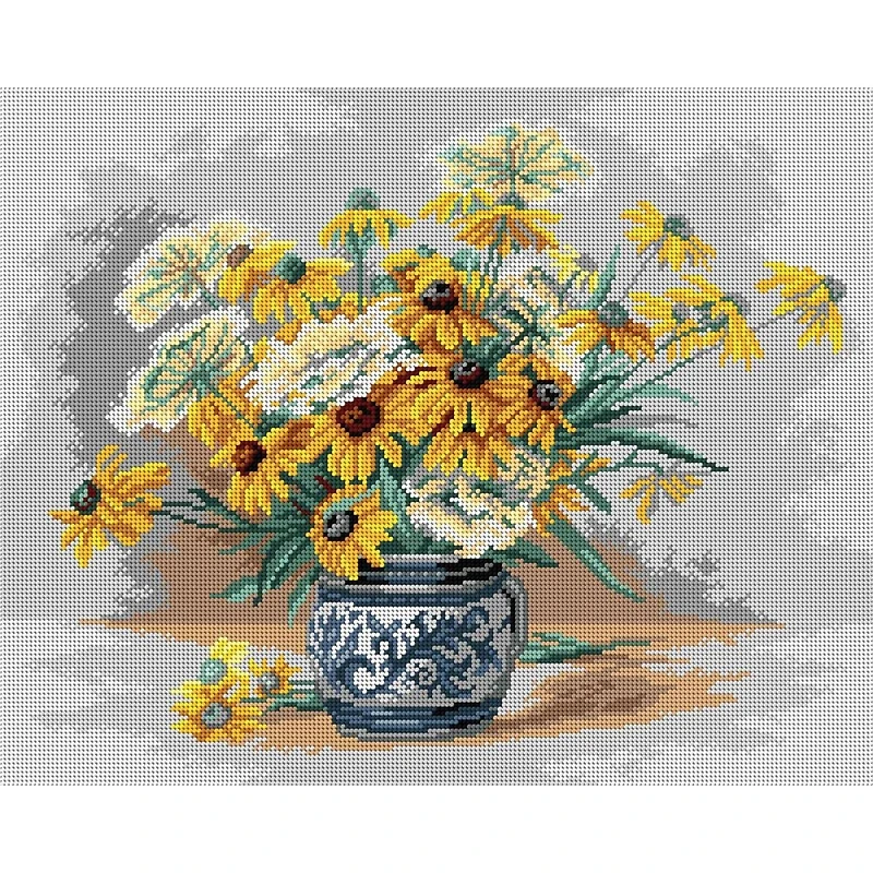 Orchidea Black Eyed Susans Counted Cross Stitch Kit