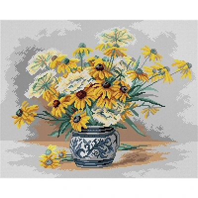 Orchidea Black Eyed Susans Counted Cross Stitch Kit