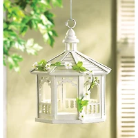 10.5" White Gazebo Bird Feeder