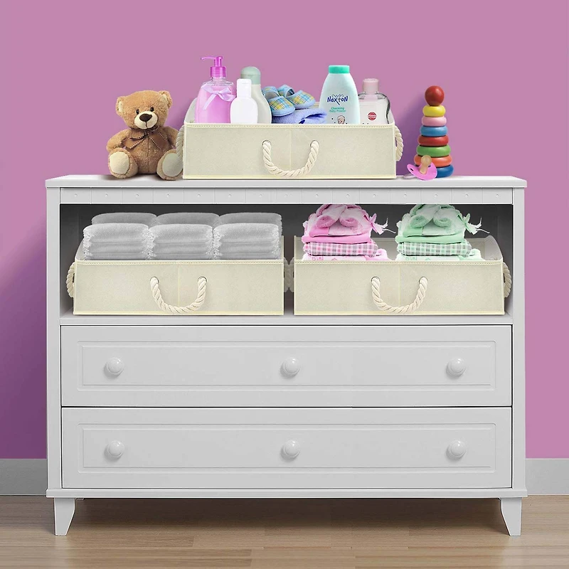 Sorbus 20" Trapezoid Storage Box with Cotton Rope