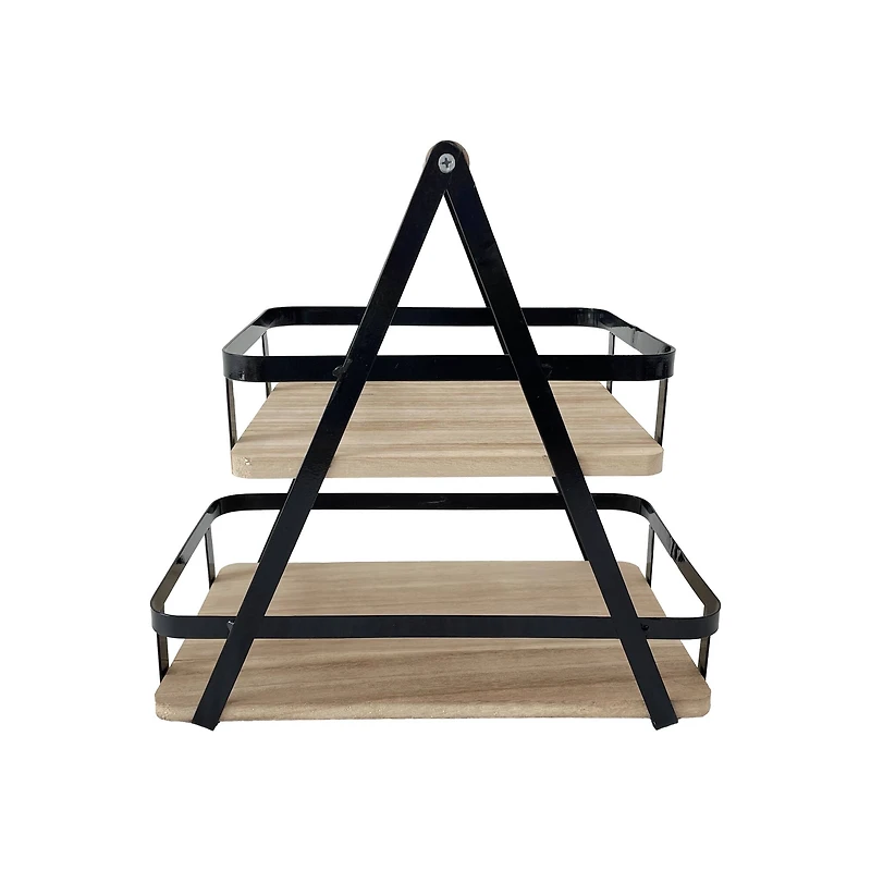 12" Wood & Metal 2-Tier Tray by Ashland®