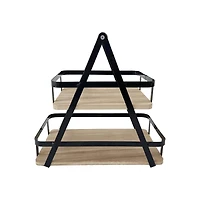 12" Wood & Metal 2-Tier Tray by Ashland®