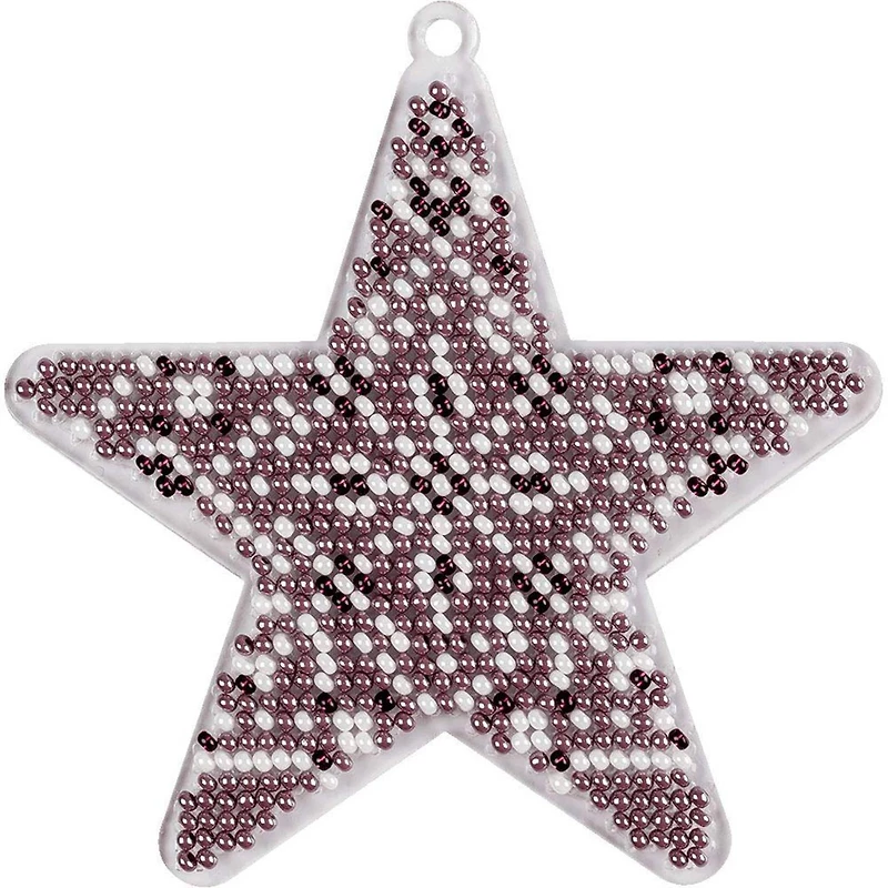 Wonderland Crafts Purple Fair Isle Star Ornament Bead Embroidery on Plastic Kit