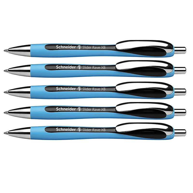 Schneider® Black Slider Rave XB Retractable Ballpoint Pens, 5ct.