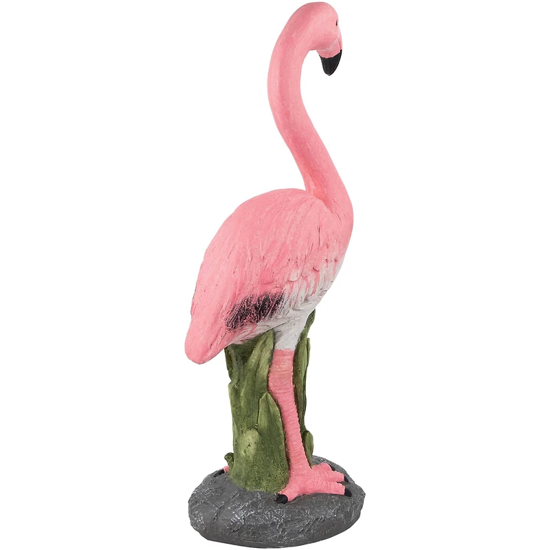 25.5" Pink Standing Flamingo Outdoor Garden Statue