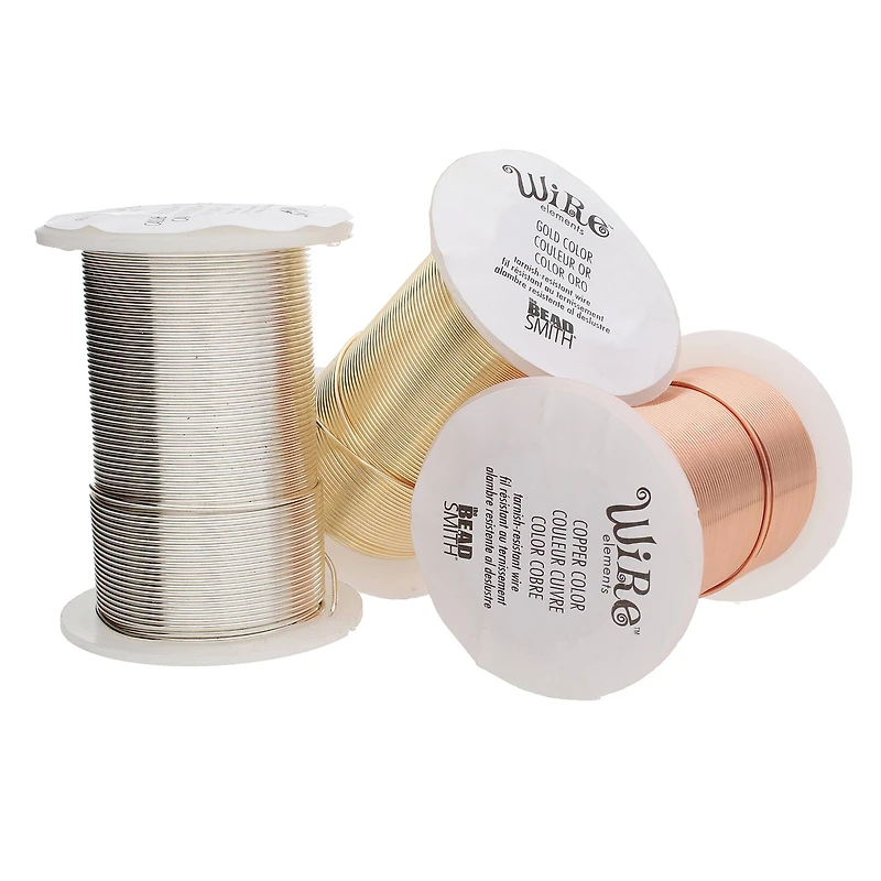 The Beadsmith® 16 Gauge Wire Elements™ Tarnish Resistant Medium Temper Gold, Silver & Copper Wire, 6ct.