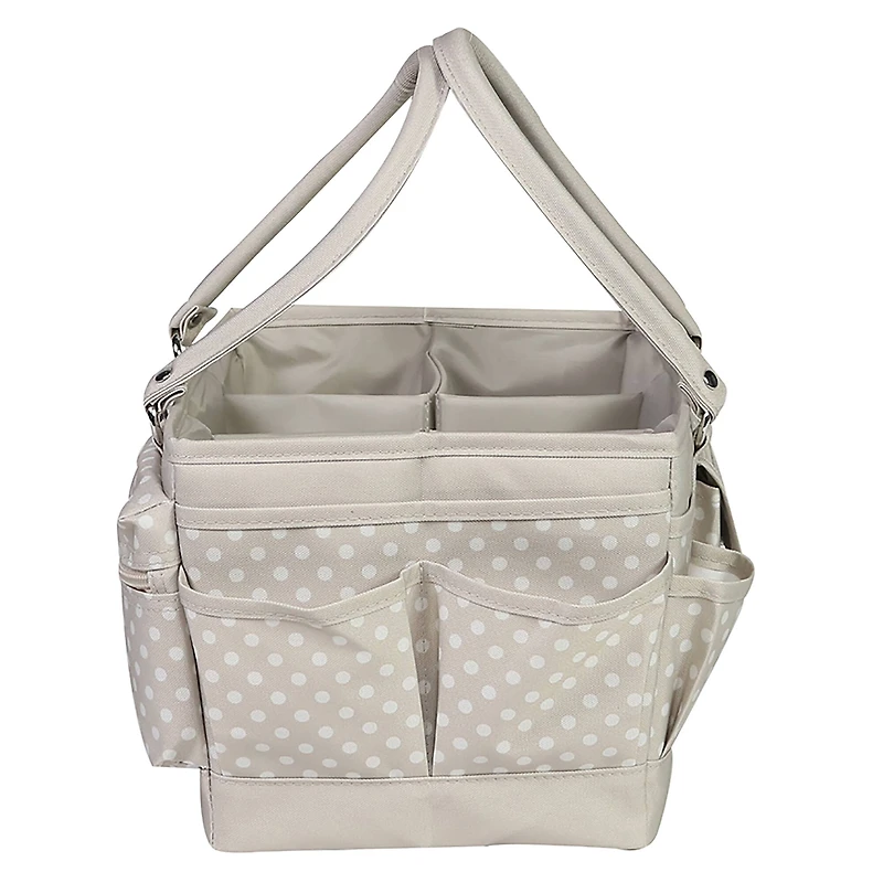 Everything Mary Tan Dot Deluxe Store & Tote Craft Organizer