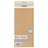 12 Packs: 100ct. (1,200 total) Kraft 3.75" x 8.8" Cardstock Paper by Recollections™