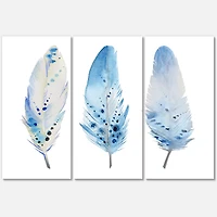 Designart - Blue Boho Feathers II