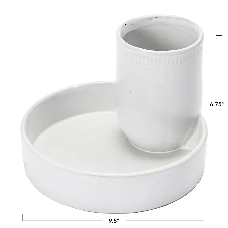 Hello Honey® 6.7" White Terra Cotta Tray