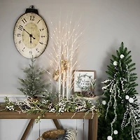4ft. Pre-Lit White Birch Twig Tree Cluster Christmas Decoration, Warm White LED Lights