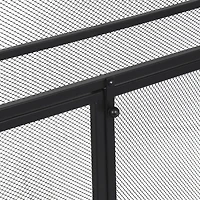 29" Tall Black Metal 3 Panel 2 Door Fireplace Screen with Mesh Backing