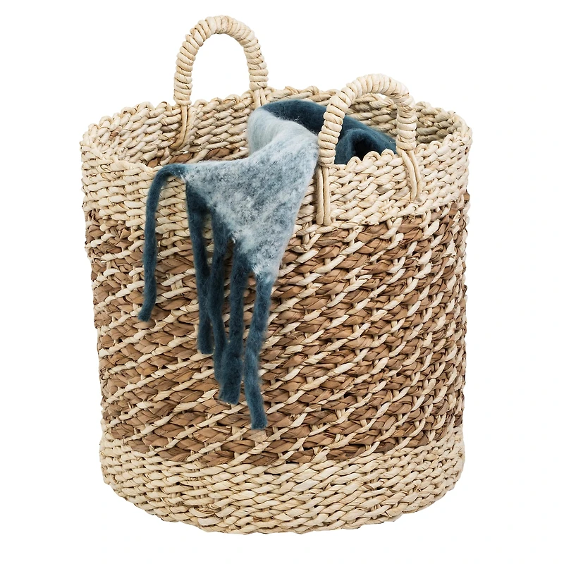 Honey Can Do Coastal Collection Nesting Tea Stained Woven Basket Set