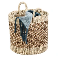 Honey Can Do Coastal Collection Nesting Tea Stained Woven Basket Set