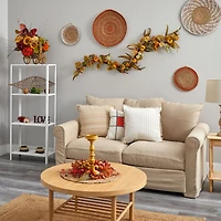 6ft. Fall Pumpkin, Gourds & White Berries Autumn Garland