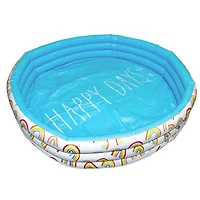Rae Dunn 4ft. Happy Days Aqua Rainbow Mini Pool