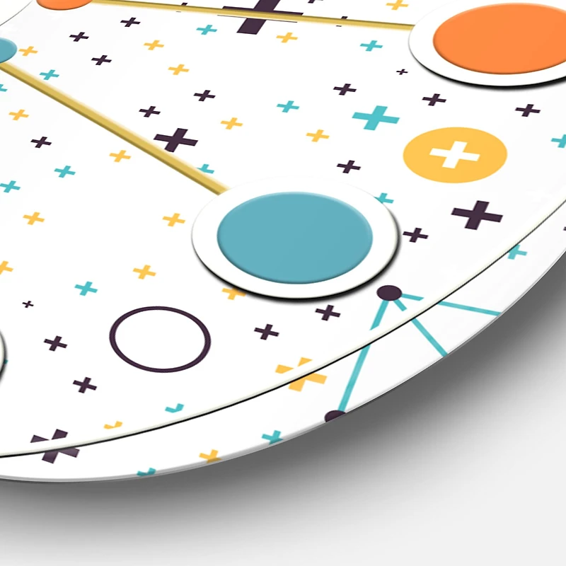 Designart 'Minimalistic Geometric Elements Mid-Century Modern Wall Clock