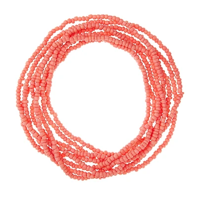 Coral Glass Medium Rondelle Seed Beads, 6/0 by Bead Landing™