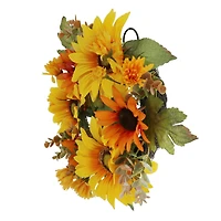Mini Yellow & Orange Sunflower & Eucalyptus Wreath by Ashland®