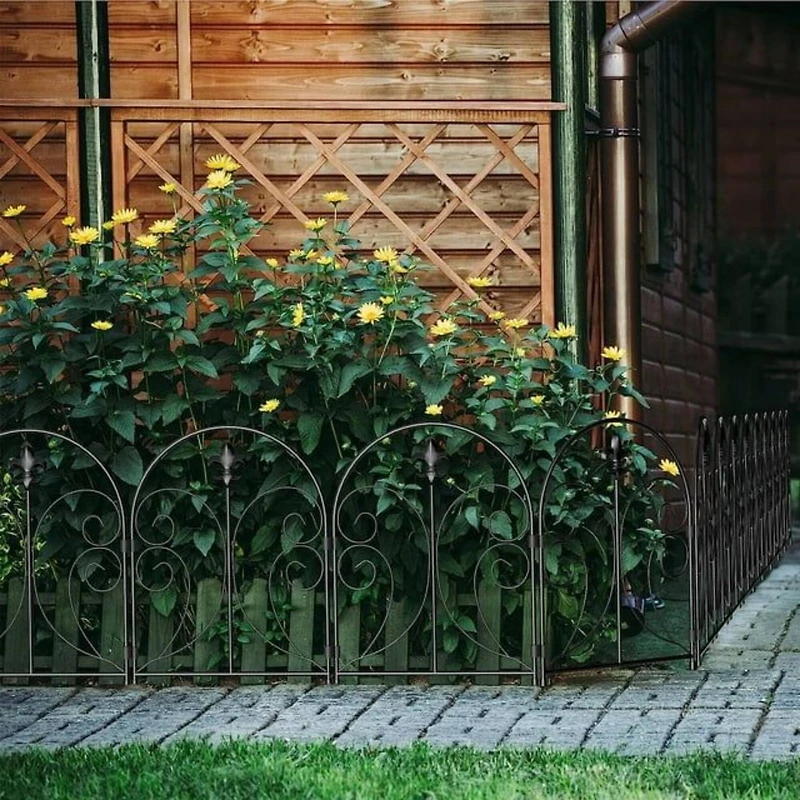 NEX 10ft. Black Decorative Butterfly Garden Fence