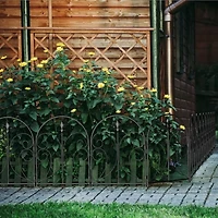 NEX 10ft. Black Decorative Butterfly Garden Fence