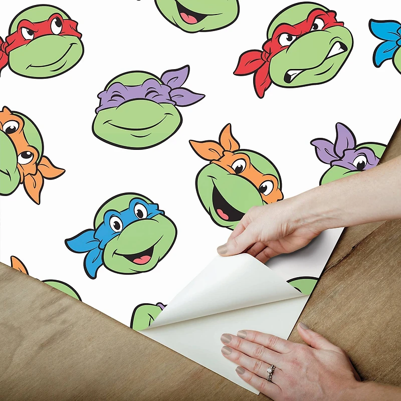 RoomMates Teenage Mutant Ninja Turtles Character Faces Peel & Stick Wallpaper