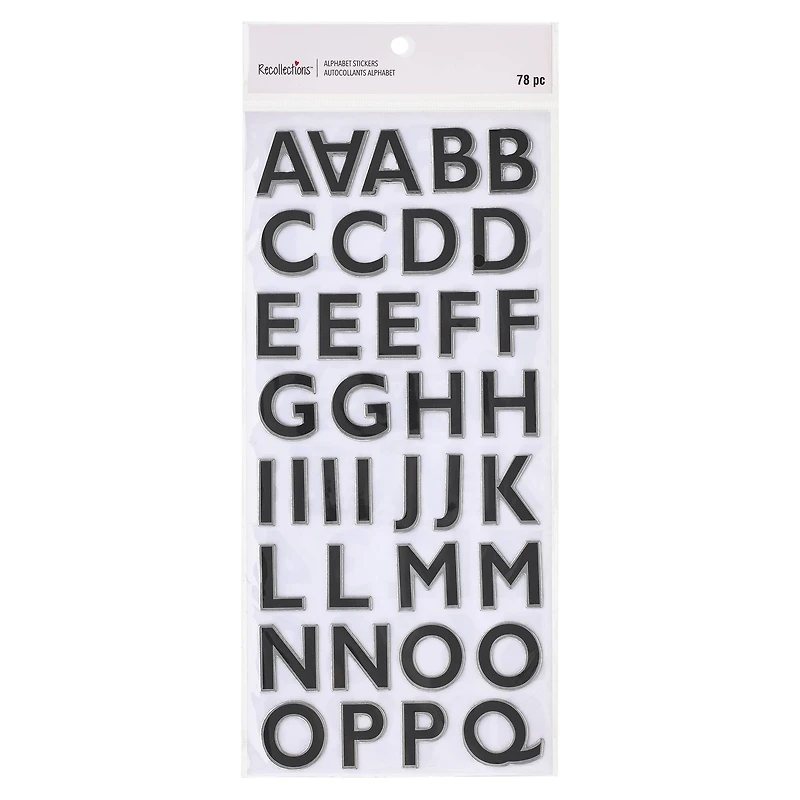12 Packs: 2 ct. (24 total) Black Foil Alphabet by Recollections™