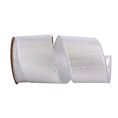 JAM Paper 2.5" x 10yd. Silver Lame Wired Edge Ribbon