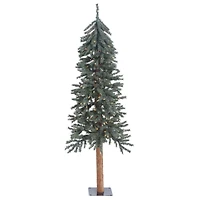 5ft. Pre-Lit Natural Bark Alpine Artificial Christmas Tree, Warm White LED Lights